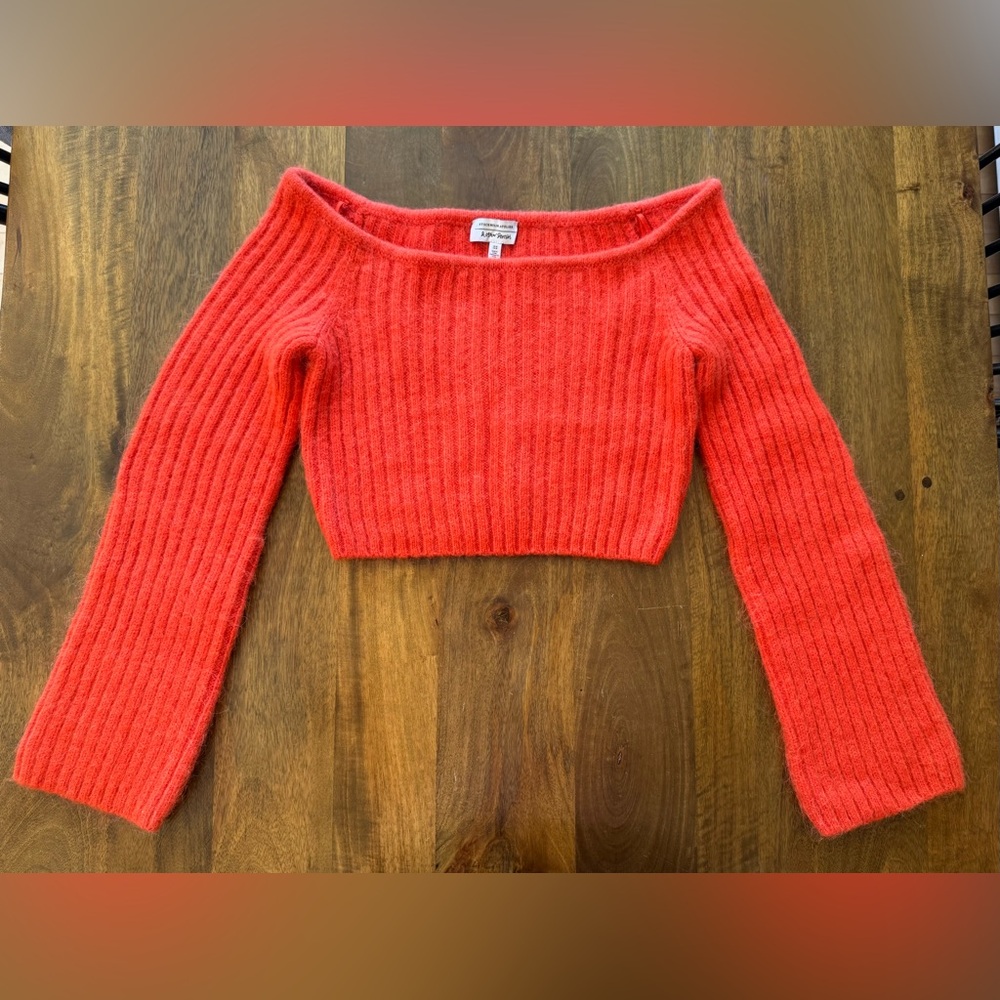 & Other Stories alpaca wool blend cropped off‎ shoulder sweater women M